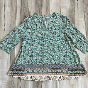 Floral Patterned Women's 100% Cotton Tunic Top